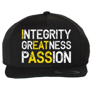 Integrity Greatness Passion Wool Snapback Cap