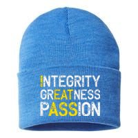 Integrity Greatness Passion Sustainable Knit Beanie