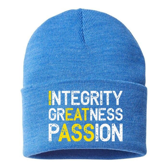 Integrity Greatness Passion Sustainable Knit Beanie