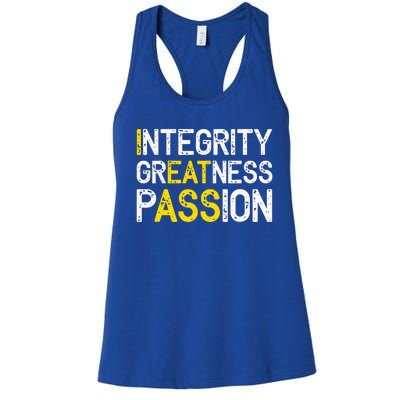 Integrity Greatness Passion Women's Racerback Tank