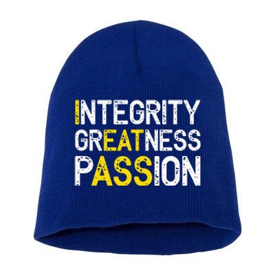 Integrity Greatness Passion Short Acrylic Beanie