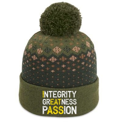 Integrity Greatness Passion The Baniff Cuffed Pom Beanie