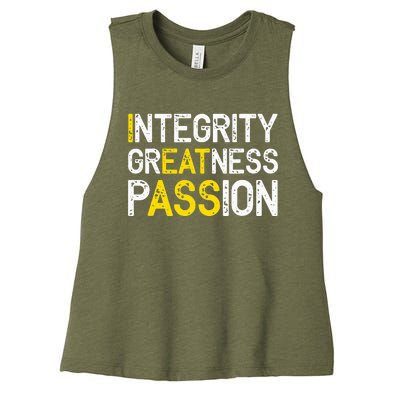 Integrity Greatness Passion Women's Racerback Cropped Tank