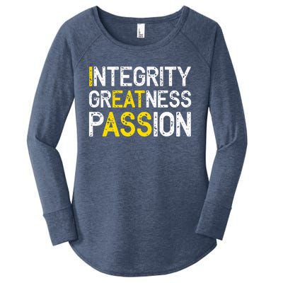 Integrity Greatness Passion Women's Perfect Tri Tunic Long Sleeve Shirt