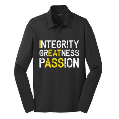 Integrity Greatness Passion Silk Touch Performance Long Sleeve Polo