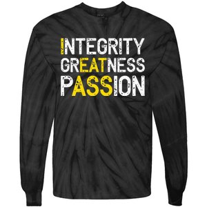 Integrity Greatness Passion Tie-Dye Long Sleeve Shirt