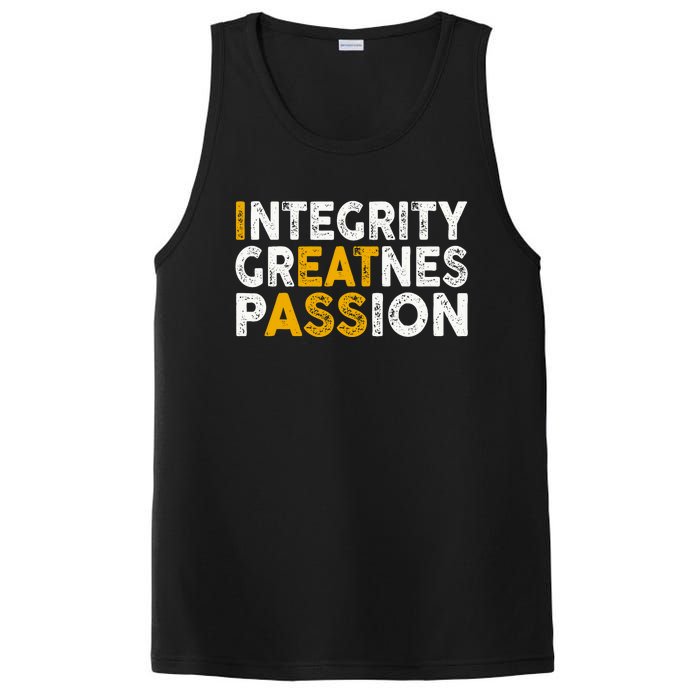 Integrity Greatness Passion Funny PosiCharge Competitor Tank