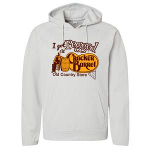 I Got Pegged At Cracker Barrel Old Country Store Performance Fleece Hoodie