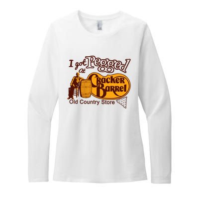 I Got Pegged At Cracker Barrel Old Country Store Womens CVC Long Sleeve Shirt