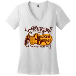 I Got Pegged At Cracker Barrel Old Country Store Women's V-Neck T-Shirt