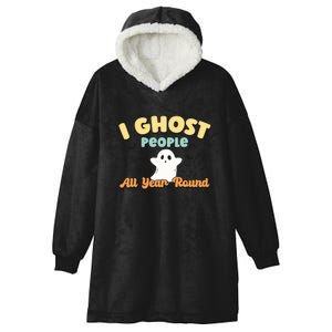 I Ghost People All Year Round Retro Halloween Ghost Costume Hooded Wearable Blanket