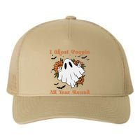 I Ghost People All Year Round Fun Boo Ghost Halloween Flower Yupoong Adult 5-Panel Trucker Hat