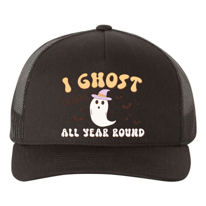 I Ghost People All Year Round Retro Halloween Ghost Costume Gift Yupoong Adult 5-Panel Trucker Hat