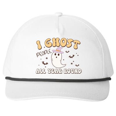 I Ghost People All Year Round Retro Halloween Ghost Costume Gift Snapback Five-Panel Rope Hat