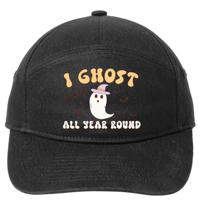 I Ghost People All Year Round Retro Halloween Ghost Costume Gift 7-Panel Snapback Hat