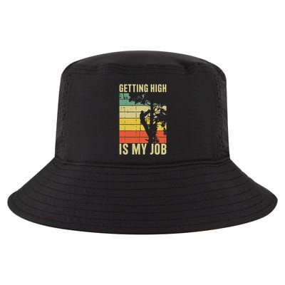 I Get Paid To Get High Tree Climbing Joke Tree Work Arborist Cool Comfort Performance Bucket Hat