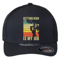 I Get Paid To Get High Tree Climbing Joke Tree Work Arborist Flexfit Unipanel Trucker Cap