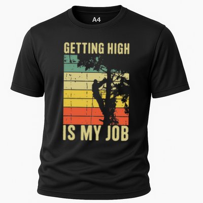 I Get Paid To Get High Tree Climbing Joke Tree Work Arborist Performance Shirt
