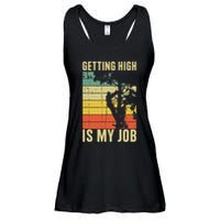 I Get Paid To Get High Tree Climbing Joke Tree Work Arborist Ladies Essential Flowy Tank