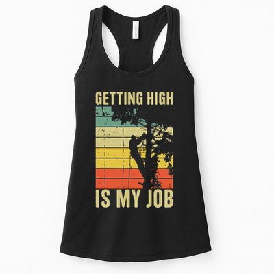 I Get Paid To Get High Tree Climbing Joke Tree Work Arborist Womens Tank Top
