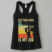 I Get Paid To Get High Tree Climbing Joke Tree Work Arborist Womens Tank Top