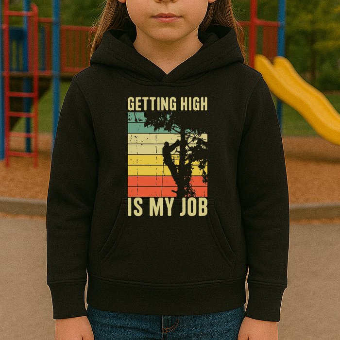 I Get Paid To Get High Tree Climbing Joke Tree Work Arborist Kids Hoodie