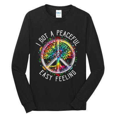 I Got Peaceful Easyfeeling Tie Dye Hippie 1960s Peaceful Tall Long Sleeve T-Shirt