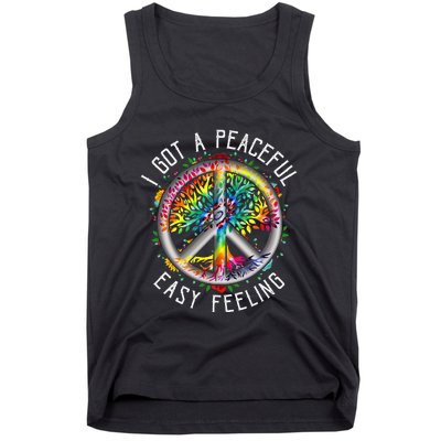 I Got Peaceful Easyfeeling Tie Dye Hippie 1960s Peaceful Tank Top