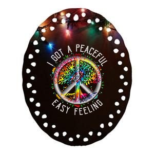 I Got Peaceful Easyfeeling Tie Dye Hippie 1960s Peaceful Ceramic Oval Ornament