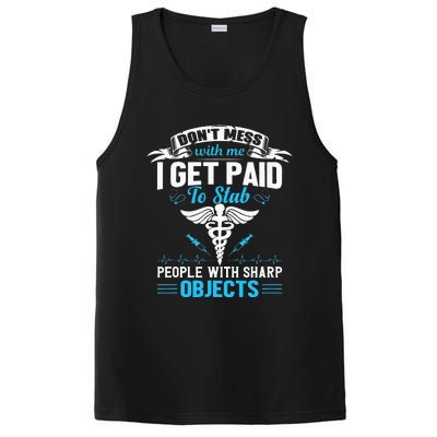 I Get Paid To Stab People Funny Healthcare Worker Nurse PosiCharge Competitor Tank