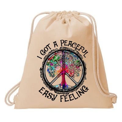 I Got Peaceful Easy Feeling Hippie Peaceful Drawstring Bag