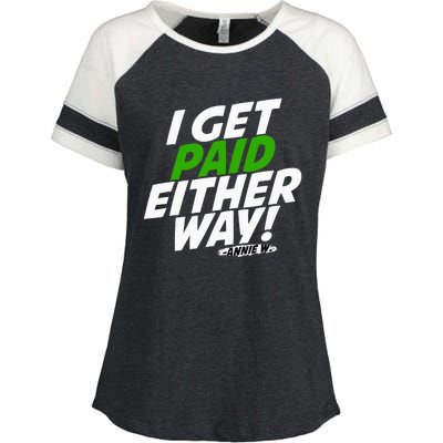 I Get Paid Either Way Enza Ladies Jersey Colorblock Tee