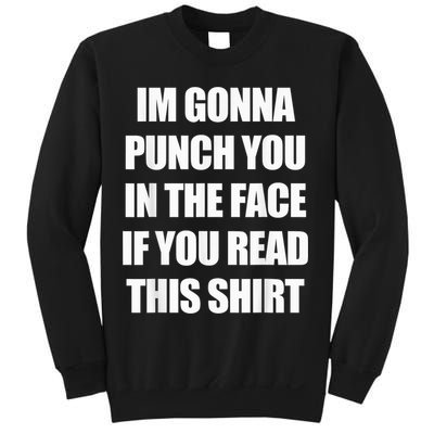 I'm Gonna Punch You In The Face If You Read This Tee Sweatshirt