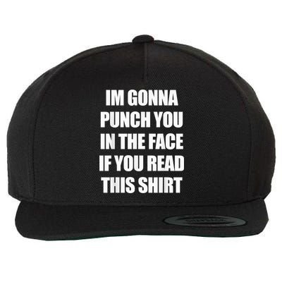 I'm Gonna Punch You In The Face If You Read This Tee Wool Snapback Cap