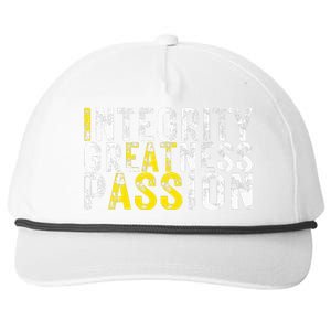 Integrity Greatness Passion Snapback Five-Panel Rope Hat