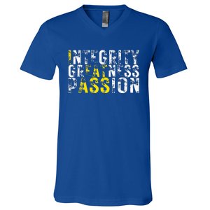 Integrity Greatness Passion V-Neck T-Shirt