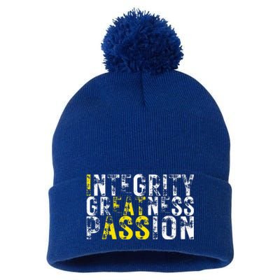 Integrity Greatness Passion Pom Pom 12in Knit Beanie