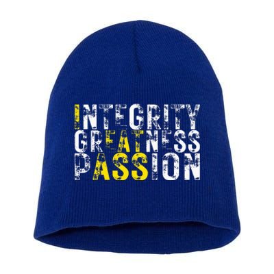 Integrity Greatness Passion Short Acrylic Beanie