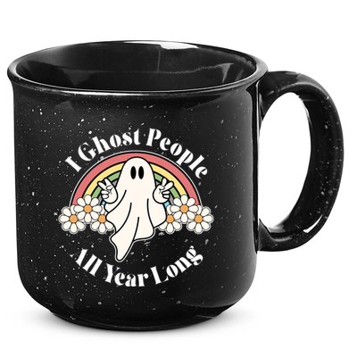 I Ghost People All Year Long Halloween Rainbow 15oz Campfire Ceramic Mug