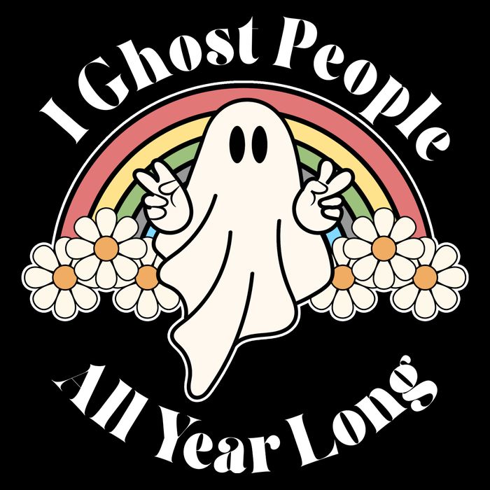 I Ghost People All Year Long Halloween Rainbow Drawstring Bag