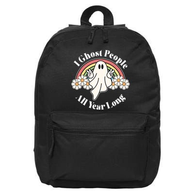 I Ghost People All Year Long Halloween Rainbow 16 in Basic Backpack