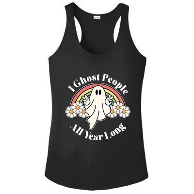 I Ghost People All Year Long Halloween Rainbow Ladies PosiCharge Competitor Racerback Tank
