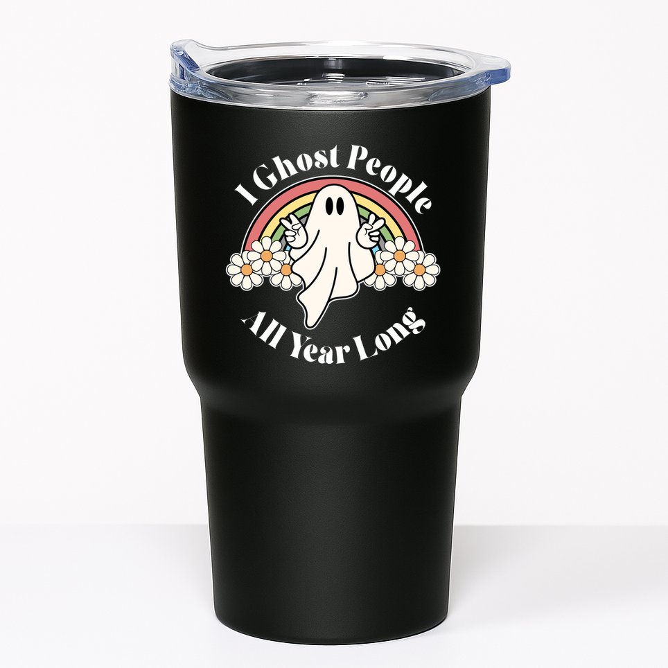 I Ghost People All Year Long Halloween Rainbow Tumbler