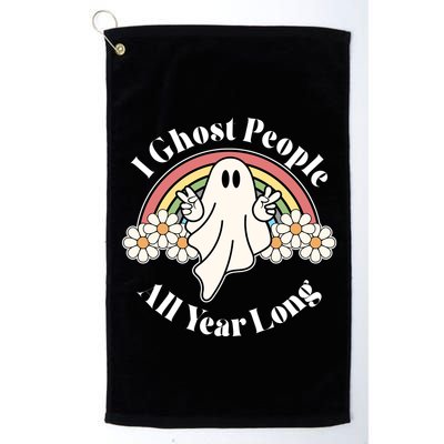I Ghost People All Year Long Halloween Rainbow Golf Towel