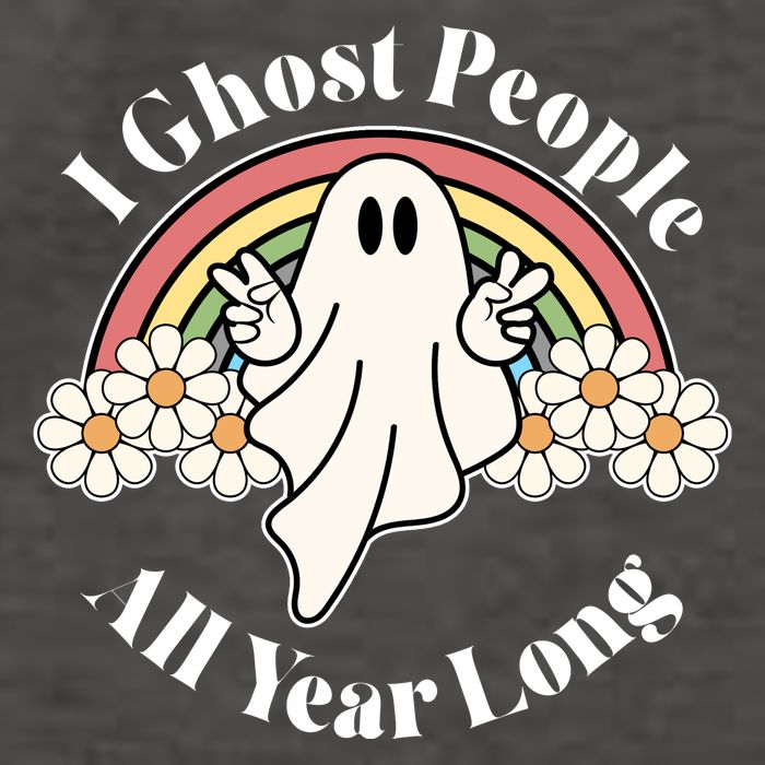 I Ghost People All Year Long Halloween Rainbow Vector Backpack