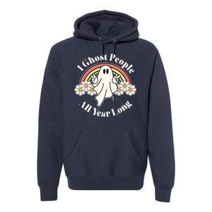 I Ghost People All Year Long Halloween Rainbow Premium Hoodie