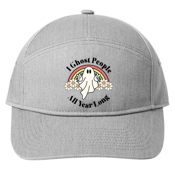 I Ghost People All Year Long Halloween Rainbow 7-Panel Snapback Hat