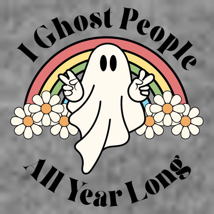 I Ghost People All Year Long Halloween Rainbow 7-Panel Snapback Hat