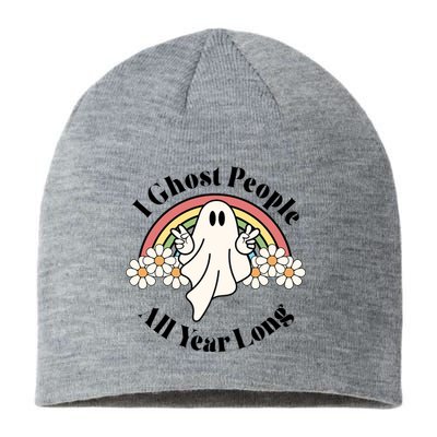 I Ghost People All Year Long Halloween Rainbow Sustainable Beanie
