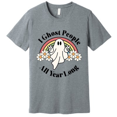 I Ghost People All Year Long Halloween Rainbow Premium T-Shirt